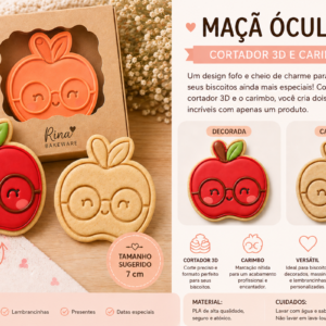 Cortador /Marcador- Dia dos Professores- Maçã 7cm