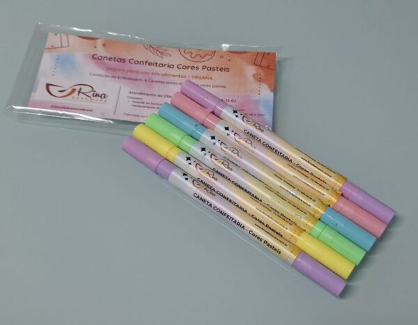 Caneta Confeitaria Kit Cores Pasteis (6 Canetas) - Image 8