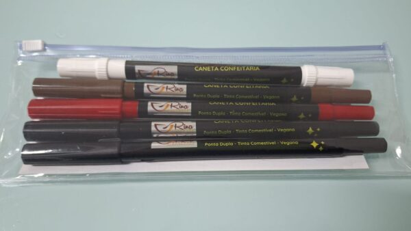 Kit Essencial com 5 canetas confeitaria cores sólidas - Imagem 4