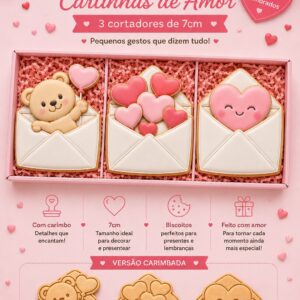 Kit Cartinhas de Amor – 3 Cortadores de 7cm