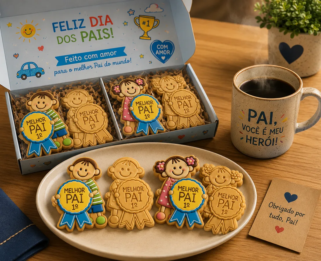 dia dos pais- menino e menina
