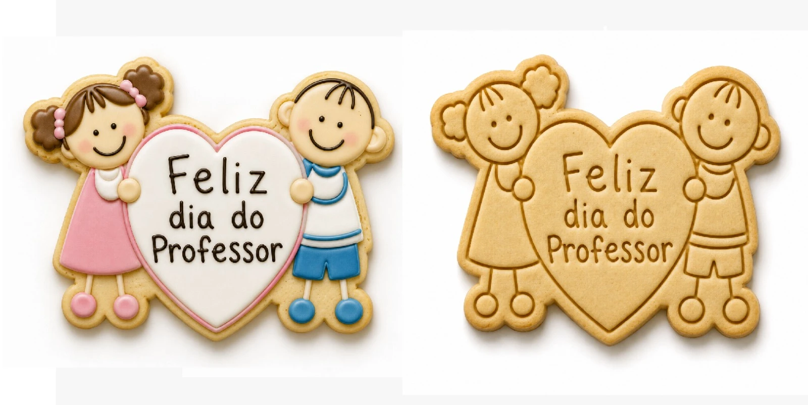 Cortador Crianças com o Coração - Carimbo Feliz Dia do Professor