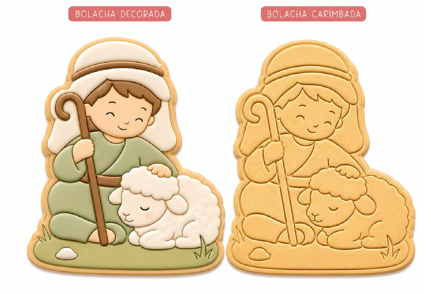 Cortador Pastor e Ovelhinha - Carimbo Natal