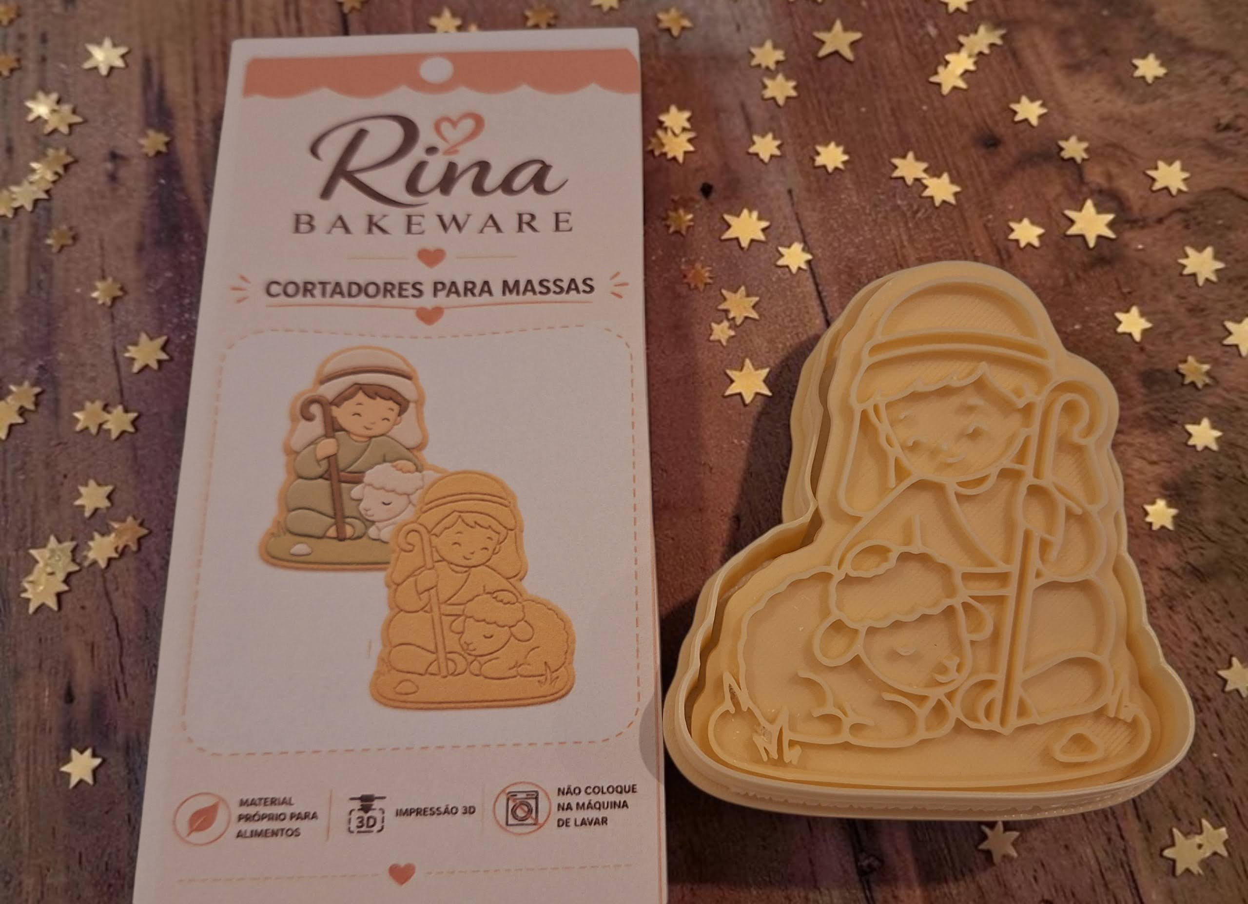 Cortador Pastor e Ovelhinha - Carimbo Natal - Imagem 3