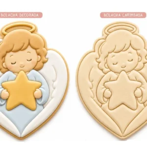Cortador Anjo com Estrela - Carimbo Natal