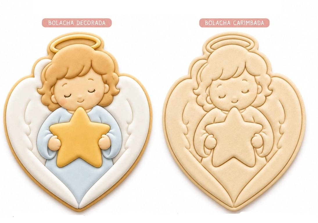 Cortador Anjo com Estrela - Carimbo Natal - Imagem 2