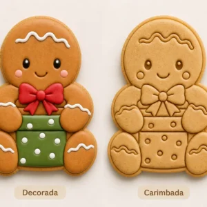 Cortador Ginger com Presente - Carimbo Natal