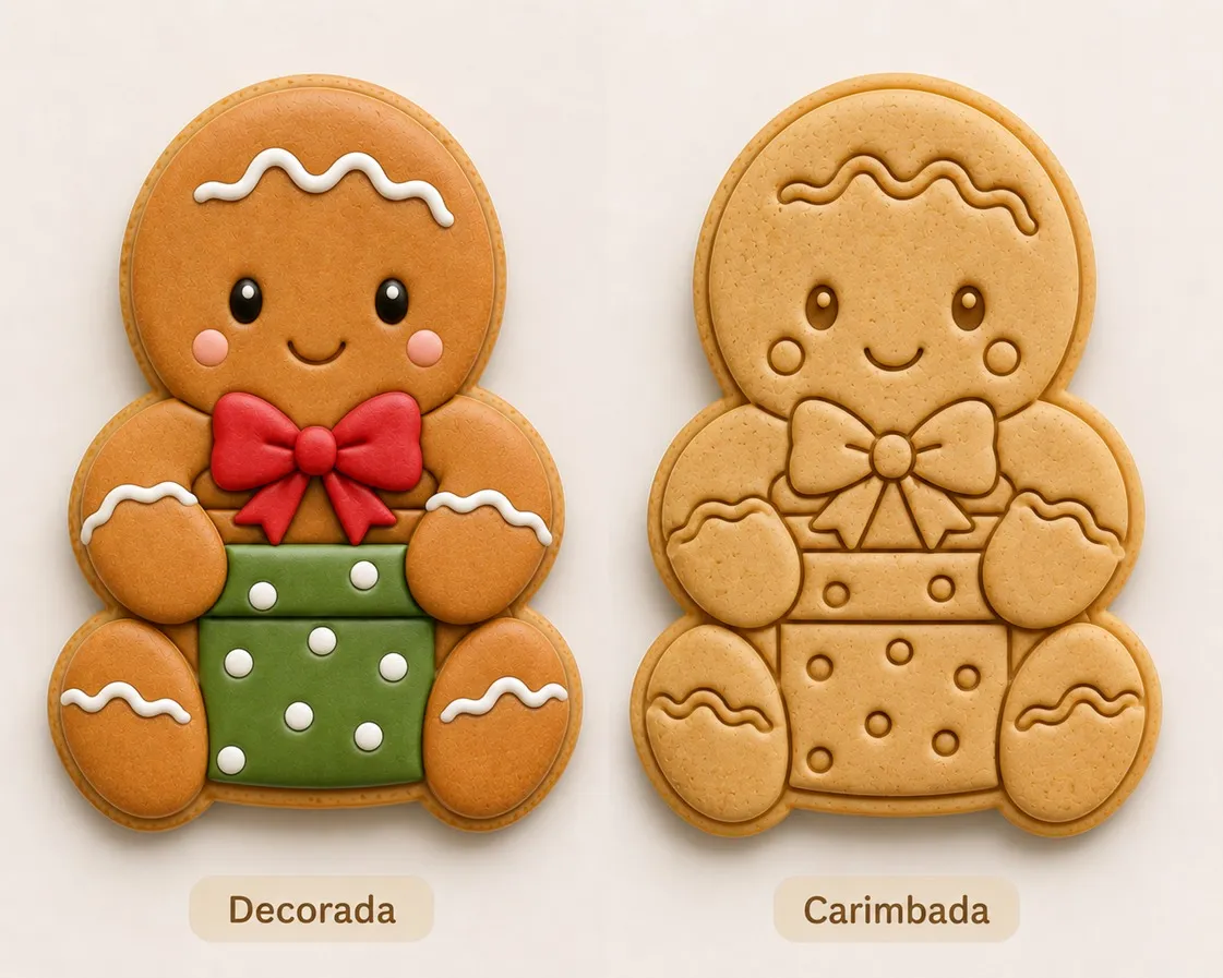 Cortador Ginger com Presente - Carimbo Natal