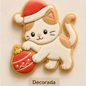 Cortador Gatinho com Bola de Natal - Carimbo Natal