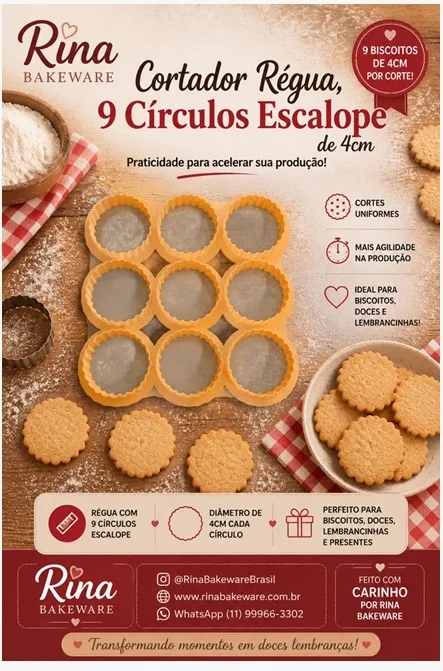 Cortador Régua Círculo Escalope