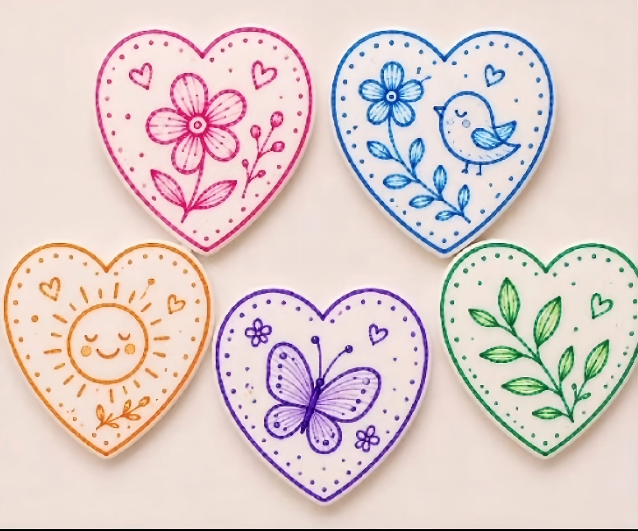 Caneta Alimentícia Kit Cores do Jardim (Rosa/Verde/Azul/Laranja/Roxo) - Imagem 5