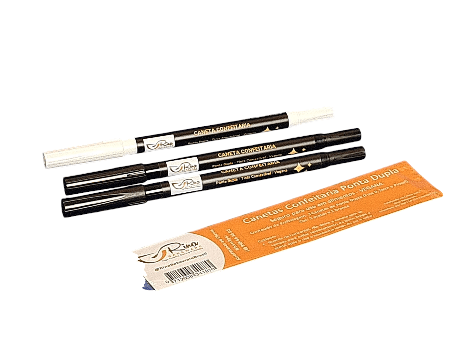 Caneta Alimentícia | Caneta Confeitaria Kit Preto e Branco Rina Bakeware - Imagem 2