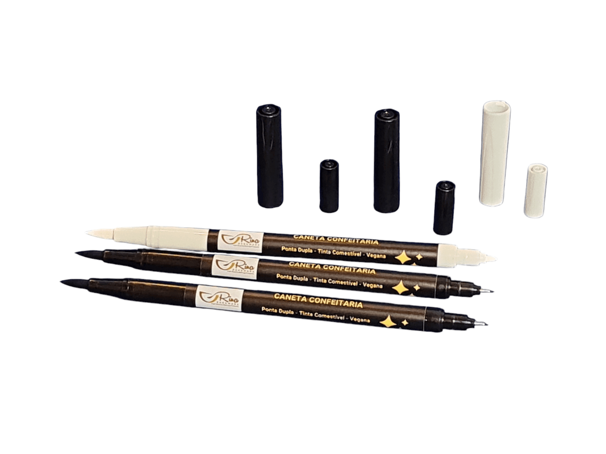 Caneta Alimentícia | Caneta Confeitaria Kit Preto e Branco Rina Bakeware